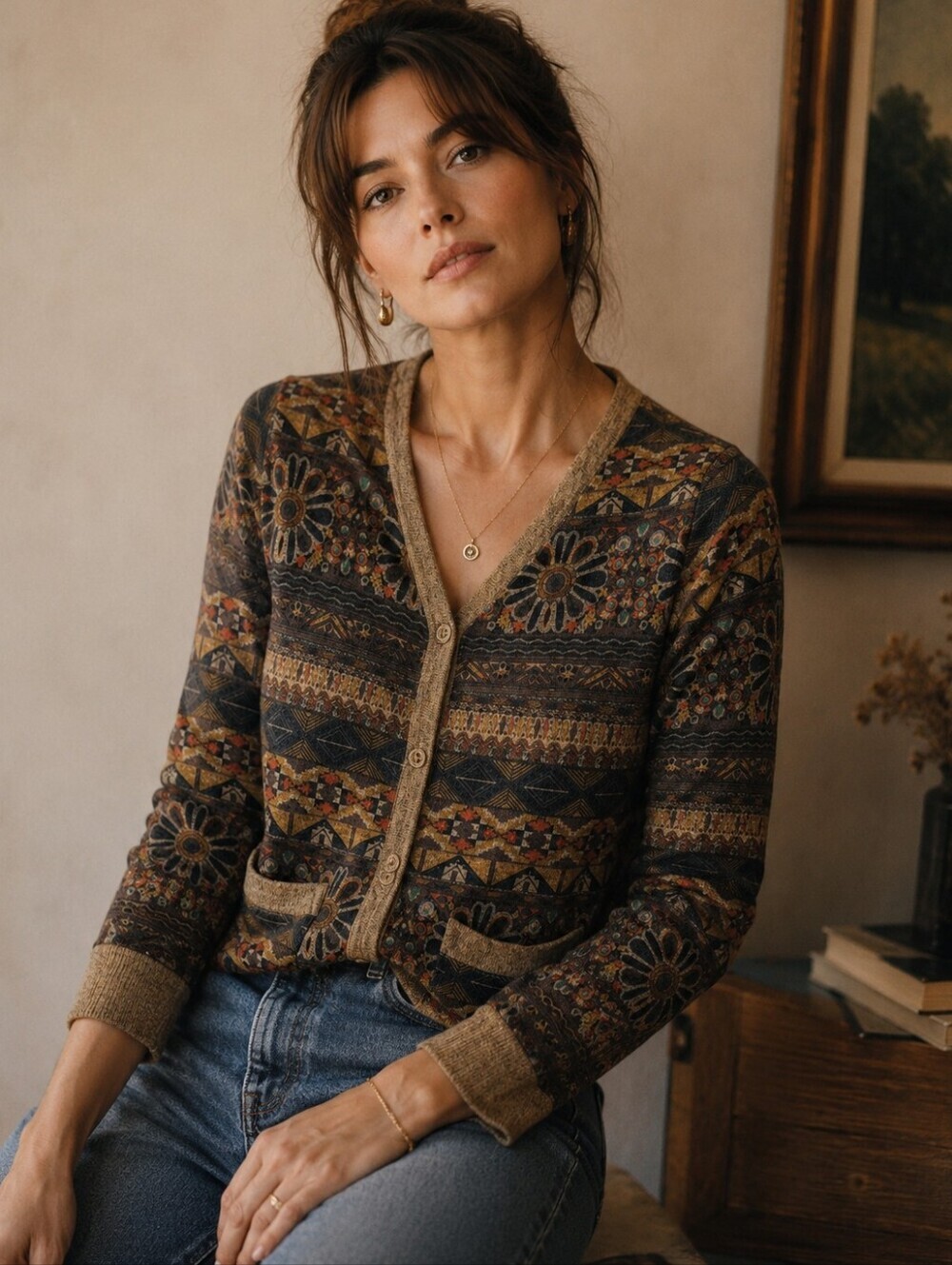 ✨NWT✨GRECELLE Boho Southwestern Print Cardigan  | Size Small